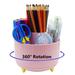 Trianu 360 Degree Rotating Desk Pen Pencil Holder 5 Slots Pencil Organizer Desk Organizers and Accessories Cute Pen Holder for Desk Pen Organizer for Office School Home Pink