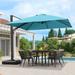 PURPLE LEAF 10 FT Square Patio Umbrella Large Outdoor Aluminum Umbrella Offset Umbrella with 360-degree Rotation Cantilever for Garden Deck Backyard Pool Turquiose Blue