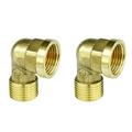 2 Pieces/Set Hose Elbow Connector 90 Degree Brass Hose Elbow(4 Inside And Outside Wire)