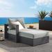 Modway Tahoe Outdoor Patio Powder-Coated Aluminum Modular Left-Facing Chaise Lounge in Gray Gray