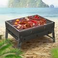 Tiitstoy Charcoal Bbq Grill for Outdoor Cooking Barbecue Portable Outdoor Camping Foldable Compact Barbecue Bbq Grill Charcoal Stove for Outdoor Camping Picnic Travel Cooker 15X11X8.6Inch