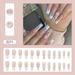 BEBUTTON 24pcs Impress Nails Press on Nails Long Square Fake Nails Floral Print for Women Girls Valentines Day Nails Glossy and Nail Glue Pink