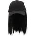 Straight Human Hair Wig Hair Wigs for Women Women Wig Lazy Hat Wig Hat with Ponytail Wig Straight Hair Hat Fake Hair Hat Clavicle Wig Temperature Wire Miss