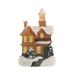 Christmas LED Lighted Miniature Snow House Resin Ornament Village Scene Battery Operated Luminous Figurine Xmas Dollhouse Decoration