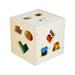 Wooden Shape Sorter Sorting Cube Intellectual Wooden Kids Shape Sorting Toy 15 Holes Building Block Cube Box Geometric Shapes Matching Toy Montessori Preschool Early Learning Educational Toy