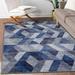 Assile Navy Blue Area Rug Geometric Pattern Rug Cover Stain Resistant Thick Velve Rugs for Living Room Bedroom and Dining Room Playroom 3 x 5 Feet