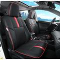 LULUDA Custom Fit Toyota RAV4 Seat Covers Fit for Toyota RAV4 2013 2014 2015 2016 2017 2018 with Waterproof Faux Leather (LU2013-2018 RAV4 Black with Red Trim Full Set)