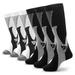 6 Pairs Athletic Cushioned Crew Soccer Socks Mid-Calf Protective Sports Socks Thick Outdoor Running Training Compression Socks for Men ( U.S Shoe Sizes 6 - 8)