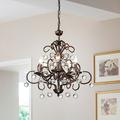 Edvivi Lighting Antique Copper 5-Light Iron and Crystal Chandelier - Antique Copper