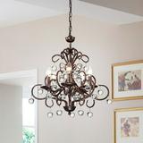 Edvivi Lighting Antique Copper 5-Light Iron and Crystal Chandelier - Antique Copper