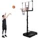 CITYLE Basketball Hoop Outdoor 6.6 - 10ft Height-Adjustable Basketball Hoop Goal System with LED Basketbsll Hoop and 44 Inch Backboard and Portable Wheels Portable Backboard System for Kids/Adults