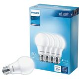 1 PK Philips 60W Equivalent Daylight A19 Medium LED Light Bulb (4-Pack)