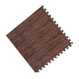 Interlocking Mat 30Cm Square Eva Yoga Mat Floor Interlocking Mat Show Floor Yoga Fitness Gym Exercise Mat (Dark Wood Grain)