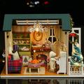 Htovila DIY Dollhouse DIY Kit Realistic Room Craft Furniture Realistic 3D Wooden Kit Realistic 3D Day Birthday Decoration LED Children s Day 3D Wooden Room Wooden Room Craft HUIOP LED ren s Day