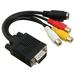 Oahisha Vga To S-Video Adapter VGA SVGA to S-Video 3 RCA AV Adapter Converter Cable