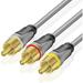 TNP Premium RCA Cable 3 Plus 3 RCA to RCA Male to Male AV Cable 25 Feet RCA Composite Audio Video Cables Coaxial