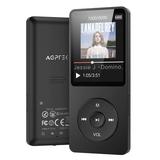 AGPTEK Bluetooth MP3 Player with 5.3 1.8 inch Screen Portable Music Player with Speaker FM Radio Voice Recorder A02X 32GB Black