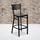 Flash Furniture Metal Restaurant Barstool With Grid Back, Mahogany/Black