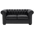 Habitat Chesterfield Leather 2 Seater Sofa - Black