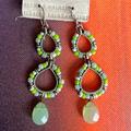 Anthropologie Jewelry | Anthropologie Beaded Earrings | Color: Blue/Green | Size: Os
