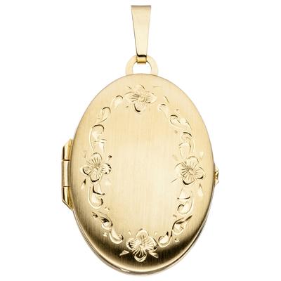 Medallion-Anhänger JOBO "Anhänger Medaillon oval", gold (gelbgold 333), Schmuckanhänger, Damen, Gelbgold 333, 333 Gold