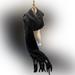 Free People Accessories | Free People Black Noir Long Fringe Scarf Os | Color: Black | Size: Os