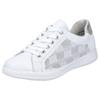 Sneaker RIEKER, Damen, Gr. 37, silber (weiß, silberfarben), Leder, sportlich, Schuhe Sneaker, herausnehmbarer Textileinlage, Freizeitschuh, Halbschuh, Schnürschuh
