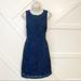 J. Crew Dresses | J. Crew Floral Lace Sleeveless Mini Sheath Dress Navy Blue Sz 10 | Color: Blue | Size: 10