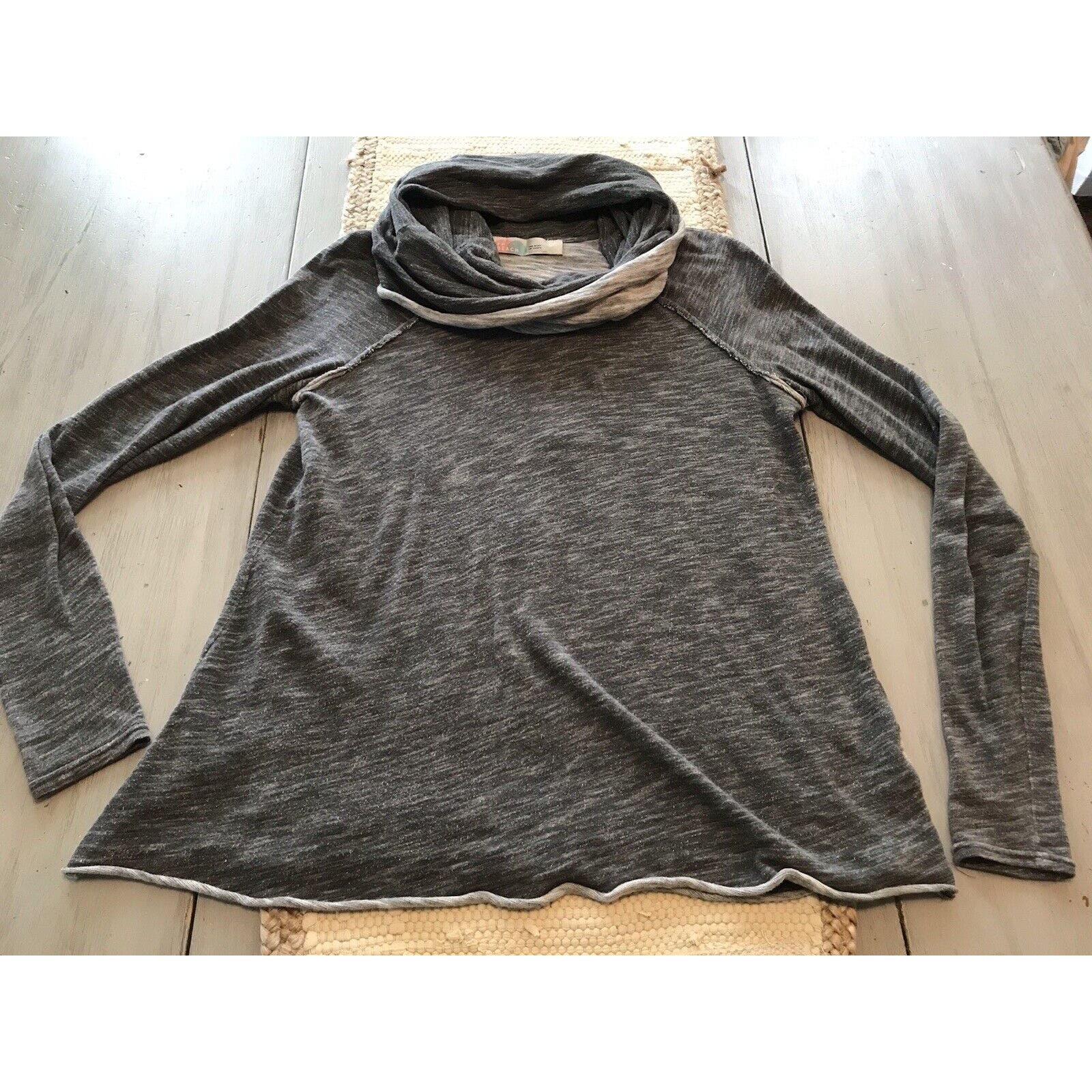 Free People Sweaters | Free People Fp Beach Gray Two Tone Cocoon Cowl Neck Pullover Top Sz S | Color: Gray | Size: S