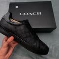 Coach Shoes | Coach Low-Top Monogram Sneakers | Color: Black | Size: 9.5