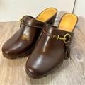 Coach Shoes | Coach Brown Leather Sasha Clogs With Tassle Size 9 | Color: Brown | Size: 9