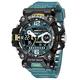 Men Watches Analog-Digital Display Watches Outdoor Sport Large Face Dial Military Wristwatch 50mwaterproof Led Luxury Watch Men's,Turquoise