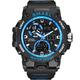 Men Waterproof Sport Watch, Military Digital Analog Wristwatch, Led Fashion Multifunctional Chronograph Watches, with Alarm Stopwatch Date,Black Blue