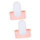 FRCOLOR Box of 2 Storage Box Cosmetic Mirror Bathroom Cosmetic Mirror Travel Cosmetic Mirror Jewellery Container Pocket Mirror Cosmetic Organiser Travel LED Portable Rotating Battery ABS, pink,