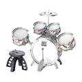 F Fityle Kids Jazz Drum Set Bass Drum Kits Cymbal with Stool Drumsticks Pedal Percussion Musical Instrument Toys for Preschool Parents, B