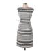 Calvin Klein Casual Dress - Sheath: Gray Stripes Dresses - Women's Size 10