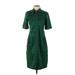 Derek Lam Collective Casual Dress - Sheath High Neck 3/4 sleeves: Green Print Dresses - Women's Size 38