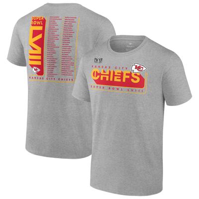 Herren T-Shirt mit Teammitgliederliste der Kansas City Chiefs im Super Bowl LVIII, grau meliert Image
