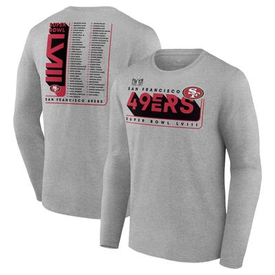 San Francisco 49ers Super Bowl LVIII Roster Langarm-T-Shirt für Herren in Anthrazit Image