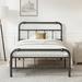 Williston Forge Ashwyn 18" High Platform Bed Frame, Victorian Style, No Box Spring Needed, No Squeak & Anti-Sway Metal in Black | Twin | Wayfair