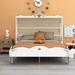 Gemma Violet Twin Size Wooden Princess Carriage Bed w/ Canopy & 3D Carving Pattern Wood in Gray | 58.9 H x 57.6 W x 80.5 D in | Wayfair