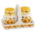 Winston Brands Hand-Painted Sunflower Salt & Pepper Shakers w/ Basket Dolomite in Yellow | 2.63 H x 2.25 W x 2.25 D in | Wayfair 67172