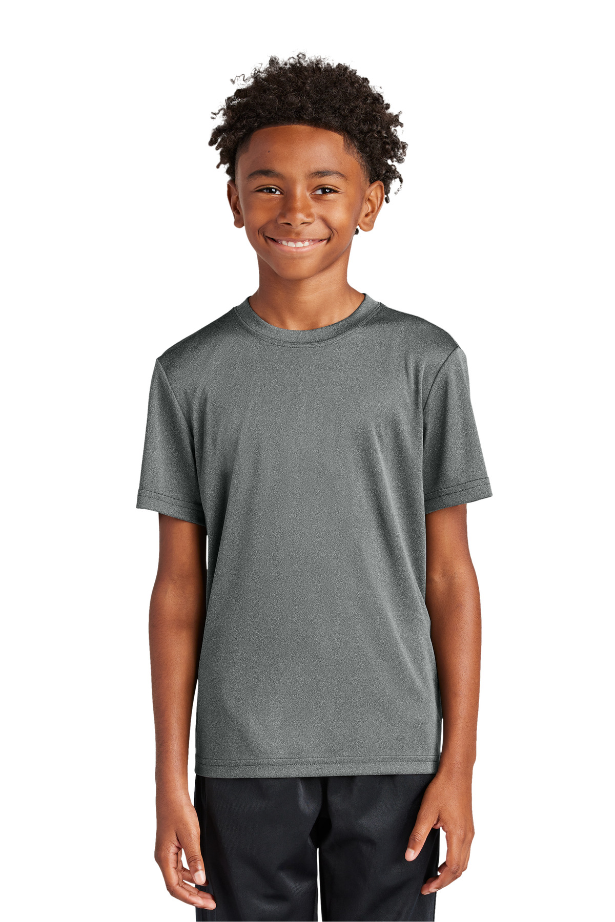 Sport-Tek YST350 Youth PosiCharge Competitor Top in Iron Grey Heather size Large | Polyester