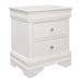 Teich 24 Inch Wood Nightstand, 2 Drawers, Textured Panels, Crisp White