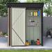 Patio 5ft Wx3ft. L Garden Shed, Metal Lean-to Storage Shed with Adjustable Shelf and Lockable Door, Tool Cabinet for Backyard