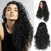 Black Curly Wig 24Inch Long Curly Wigs for Women Natural Black Wavy Wig Synthetic Wigs Heat Resistant Hair Replacement Wig for Daily Wear