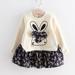 HUANBAI Clothes Kids Bunny Dress Princess Girl Toddler Party Rabbit Floral Cartoon Girls Outfits&Set
