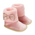 Peyakidsaa Newborn Baby Boys Girls Warm Fleece Cozy Boots Non-Slip Sole for Toddler Crib Winter Socks Shoes