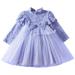 Toddler Baby Girl Dresses Flower Elegant Vintage Lace Long Sleeve A Line Pleated formal Wedding Party Fall Clothes for Girls