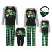 Family Christmas Pajamas Matching Sets Xmas Matching Pjs for Adults Kids Holiday Family Sleepwear Set Dinosaur Long Sleeve Tee and Plaid Pants Loungewear